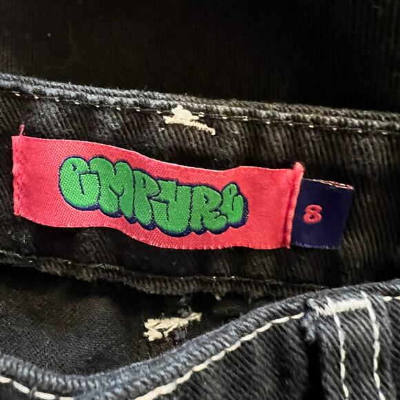 Empyre Tori Jeans Womens 8 Black Baggy Carpenter Skater Punk Wide - Picture 5 of 10